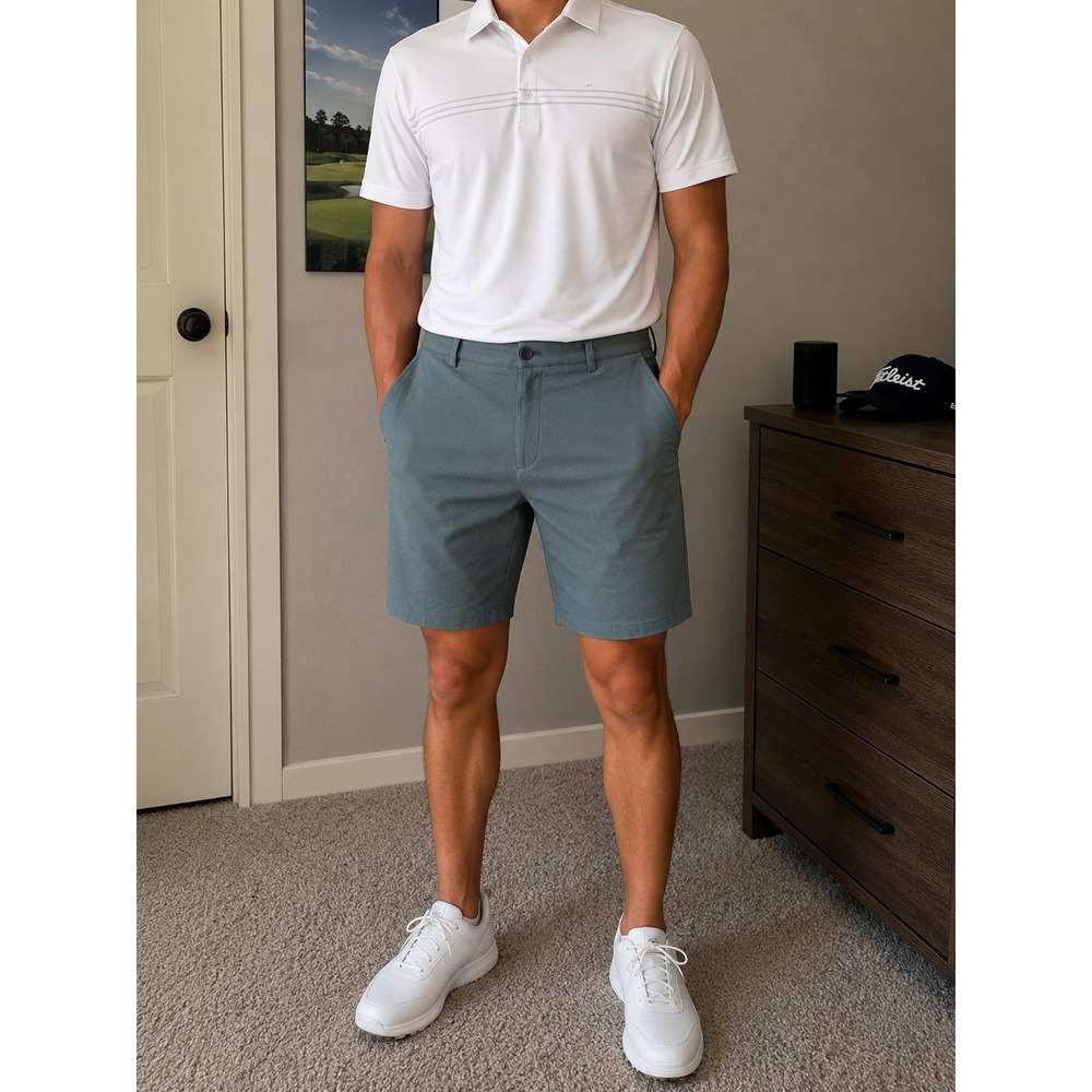 Adidas Climalite Golf Shorts Mens 40 Gray Performance Flat Front Polyester Sport